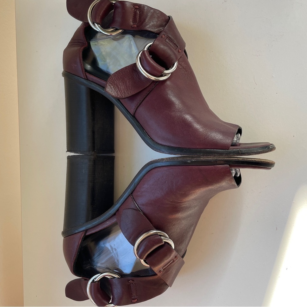 Rag & Bone Burgundy Leather Sandal Kora Block Heel Adjustable Straps 9.5 39.5 - Picture 9 of 12